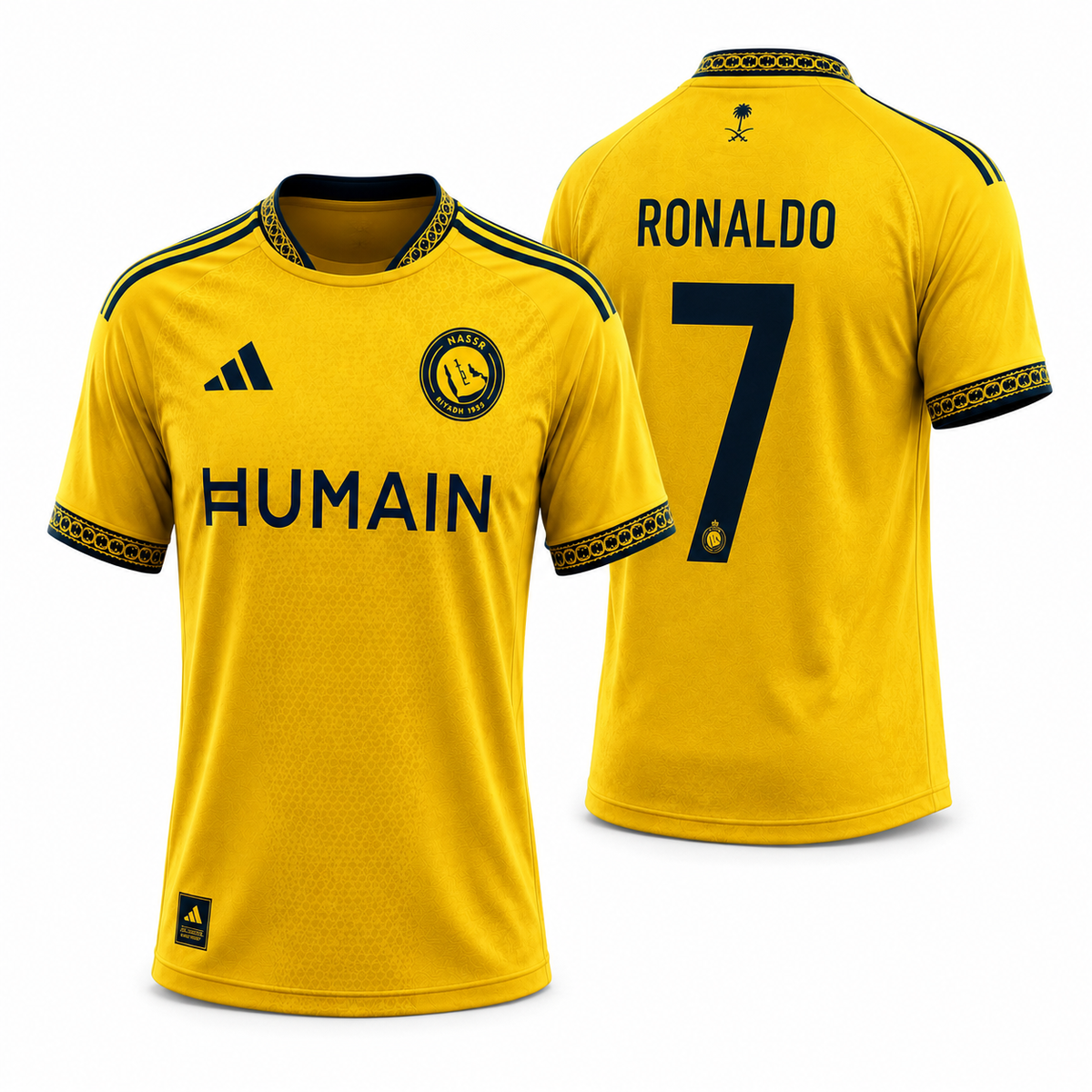 Yellow Ronaldo #7 Premium Football Jersey