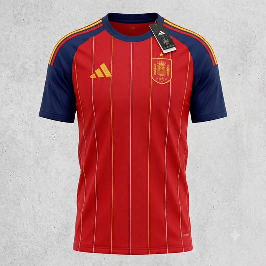 Spain Red & Navy Premium Football Jersey