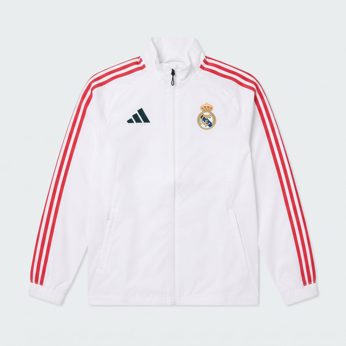 White & Red Real Madrid Full-Zip Training Track Jacket