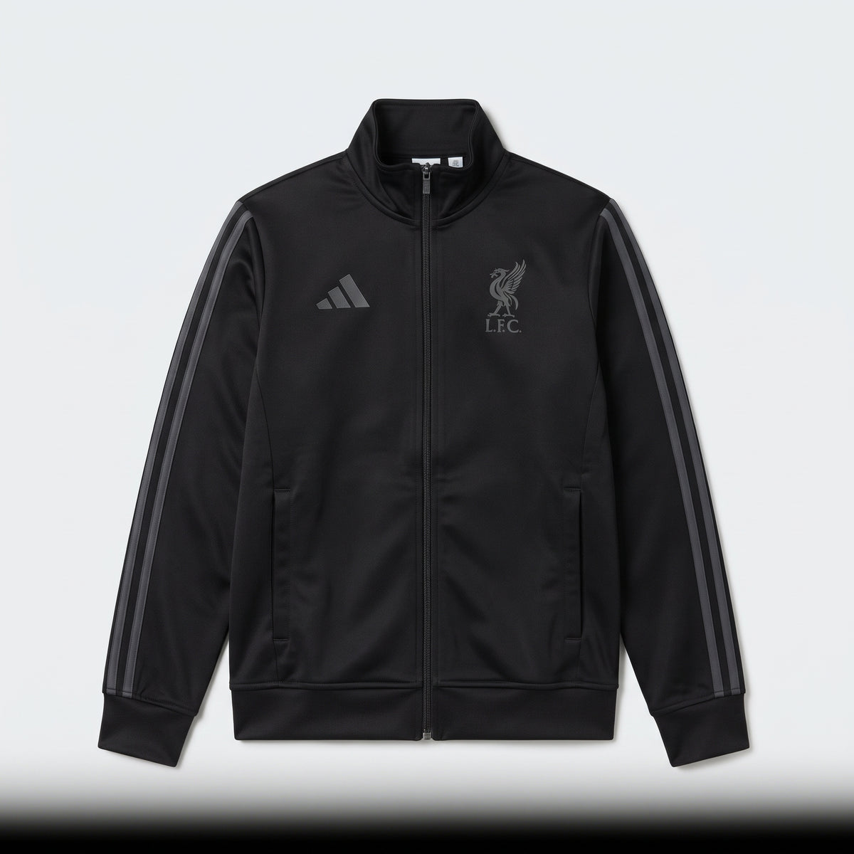 Black Liverpool Training Track Jacket – Full-Zip Long Sleeve