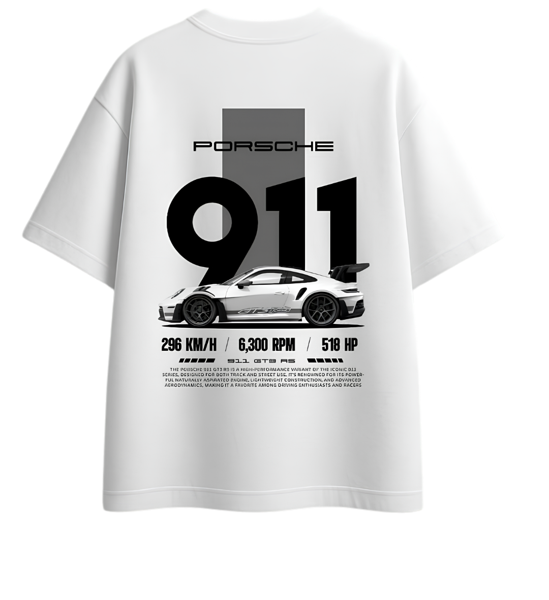911 Motorsport Graphic Oversized T-Shirt – White