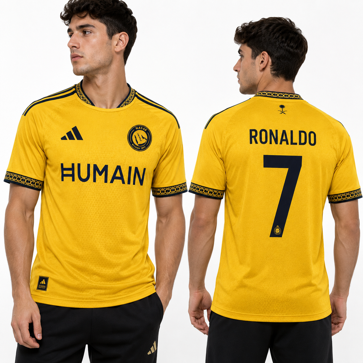 Yellow Ronaldo #7 Premium Football Jersey