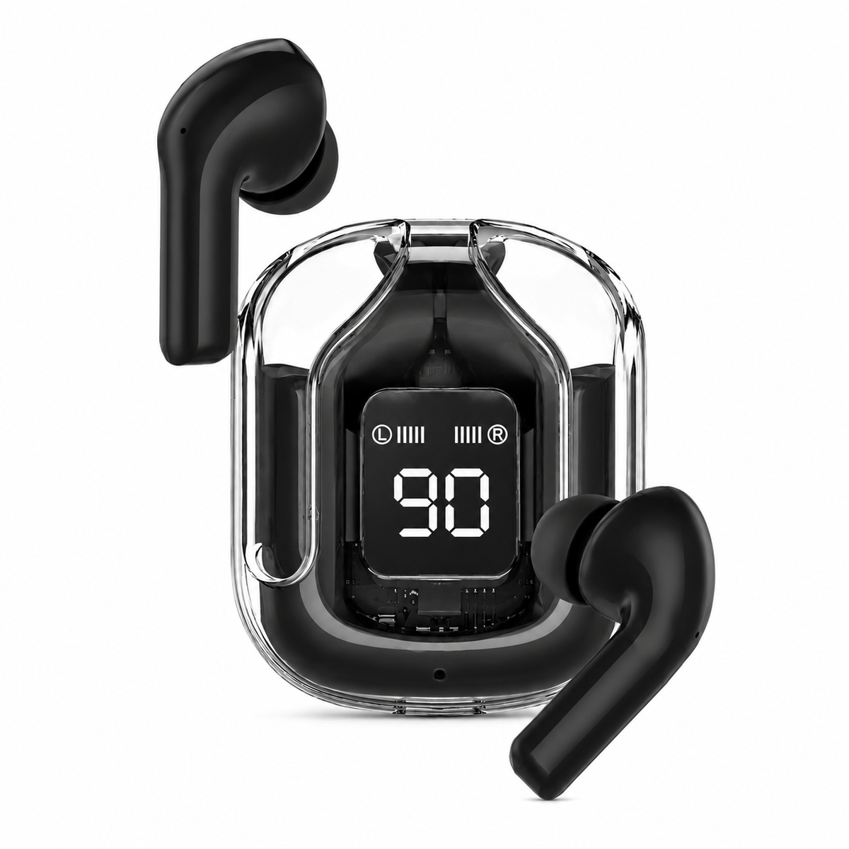 Air31 Wireless Earbuds – Transparent Case with LED Display Noise Reduction