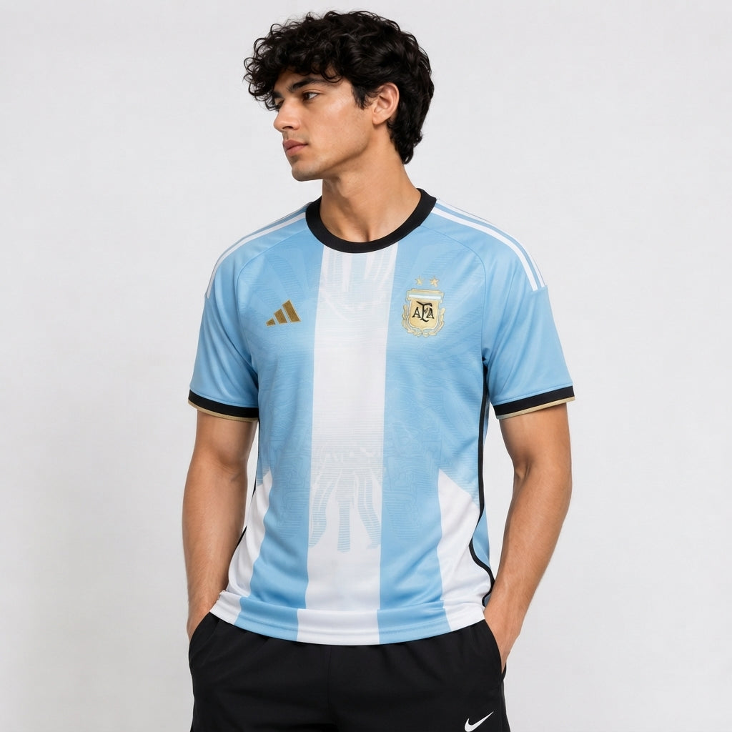 Argentina Messi Special Edition Premium Football Jersey – Sky Blue & White