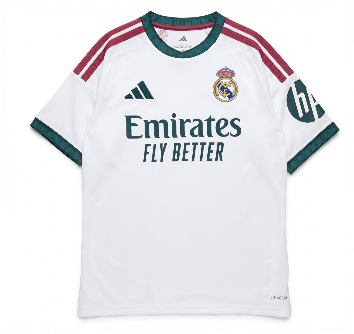 White & Green Real Madrid Home Printed Football Jersey