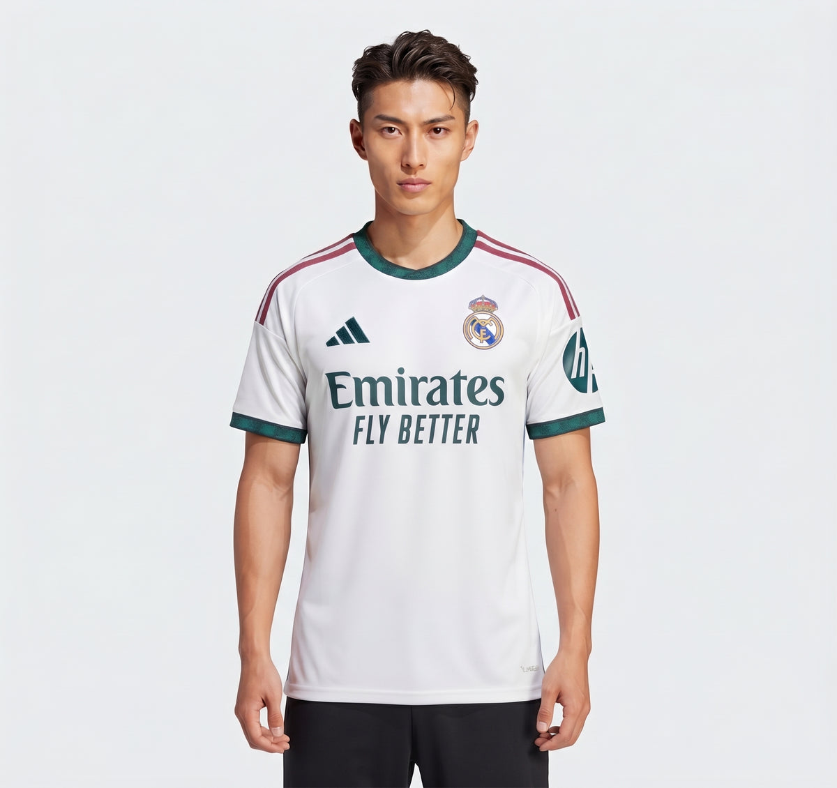 White & Green Real Madrid Home Printed Football Jersey