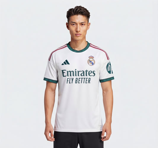 White & Green Real Madrid Home Printed Football Jersey