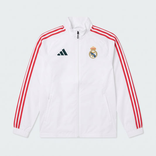 White & Red Real Madrid Full-Zip Training Track Jacket