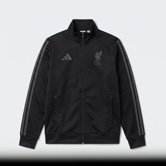 Black Liverpool Training Track Jacket – Full-Zip Long Sleeve