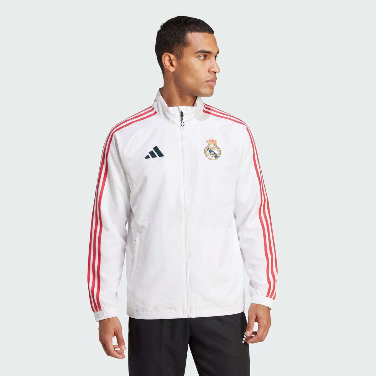 White & Red Real Madrid Full-Zip Training Track Jacket