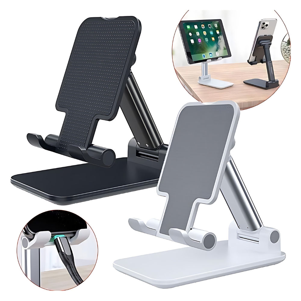 Premium Steel Adjustable Phone Stand – Heavy Duty Desk Holder